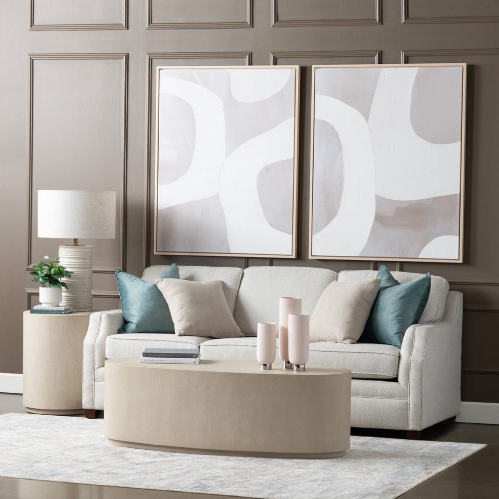 Crestview Collection - Lexington Beige Solid Wood Oval Coffee Table / Cocktail Table - CVFDR1042 view 4