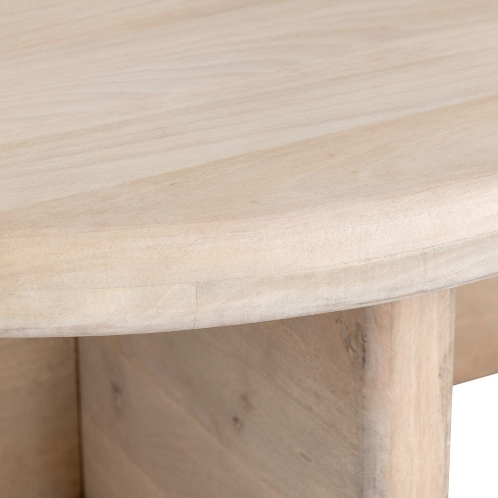 Crestview Collection - Mercer Tan Solid Wood Round Coffee Table / Cocktail Table - CVFNR4622 view 3