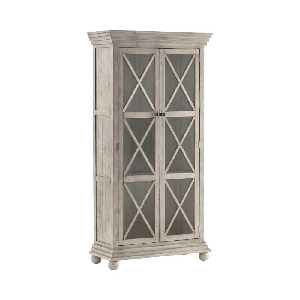 Crestview Collection - Pembroke Plantation Recycled Pine Hudson Finish 2 Glass Door Tall Cabinet - CVFVR8120 veiw 1