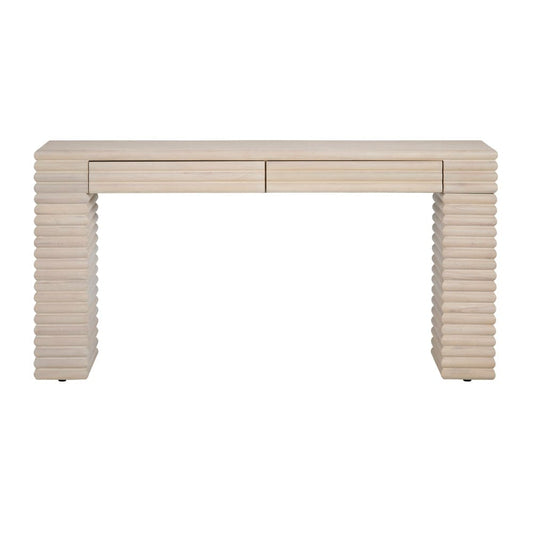 Crestview Collection - Piper 64.02 in. Cream Solid Wood 2 Drawer Accent Console Sofa Table - CVFDR1226 view 2