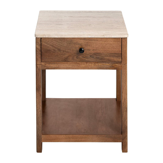 Crestview Collection - Rectangle Brown Travertine Accent End Table - CVFNR4543 view 2