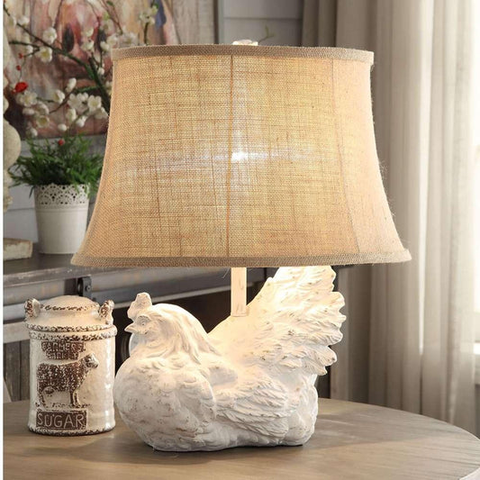 Crestview Collection - Rooster Table Lamp Burlap Shade (Set of 2) - CVAVP894 veiw 2