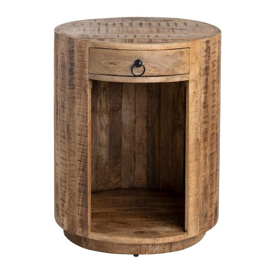 Crestview Collection - Round Brown Solid Wood Accent End Table - CVFNR4524 view 2