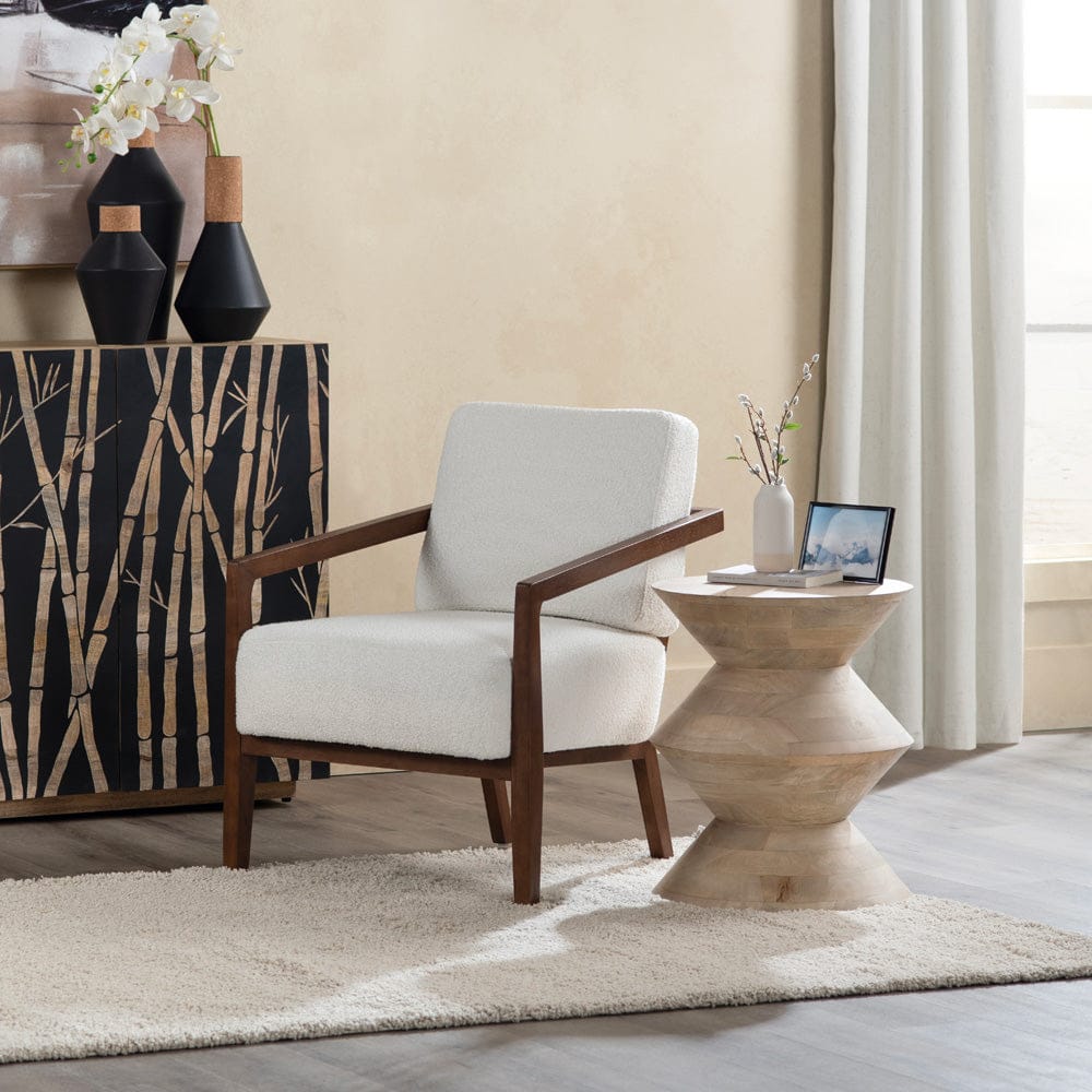 Crestview Collection - Round Tan Solid Wood Accent End Table - CVFNR4828 view 4