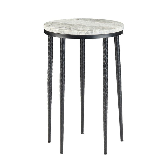 Crestview Collection - Round White Marble Accent End Table - CVFNR5244 view 2