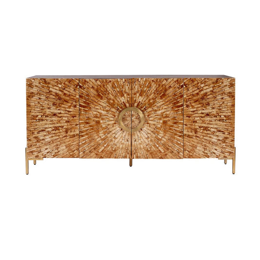 Crestview Collection - Safari 70 in. Brown Solid Wood 4 Door Media Credenza / Sideboard - CVFNR4597 view 2