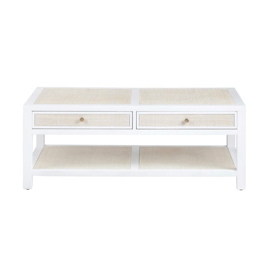 Crestview Collection - Sandy Shores White Solid Wood Rectangle Coffee Table / Cocktail Table - CVFDR1150 view 2