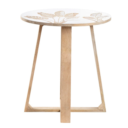 Crestview Collection - Seaside Round Brown Solid Wood Accent End Table - CVFNR4550 view 2
