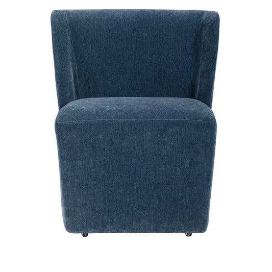 Crestview Collection - Set of 2 Blue Upholstered Solid Wood Dining Chair with Casters - CVFVRD227 view 2