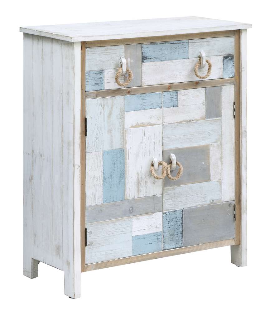 Crestview Collection - South Shore Multi Color Nautical Patchwork 1 Drawer and 2 Door Cabinet - CVFZR3566 veiw 1