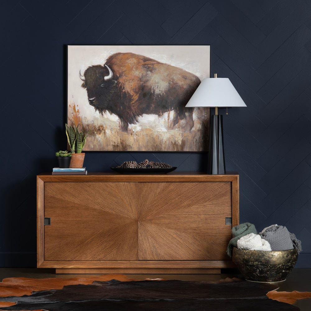 Crestview Collection - Thomas 65 in. Brown Solid Wood 2 Door Media Credenza / Sideboard - CVFDR1160 view 6