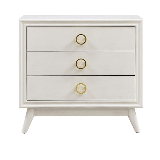 Crestview Collection - White Solid Wood 3 Drawer Accent Chest - CVFVR8572 view 2