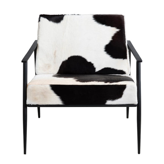 Crestview Collection - White Upholstered Accent Arm Chair with Black Iron Frame - CVFNR4609 view 2