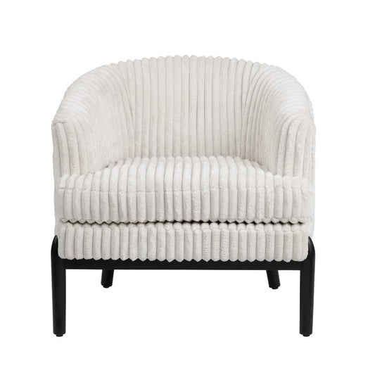 Crestview Collection - White Upholstered Accent Arm Chair with Black Solid Wood Frame - CVFZR6150 view 2