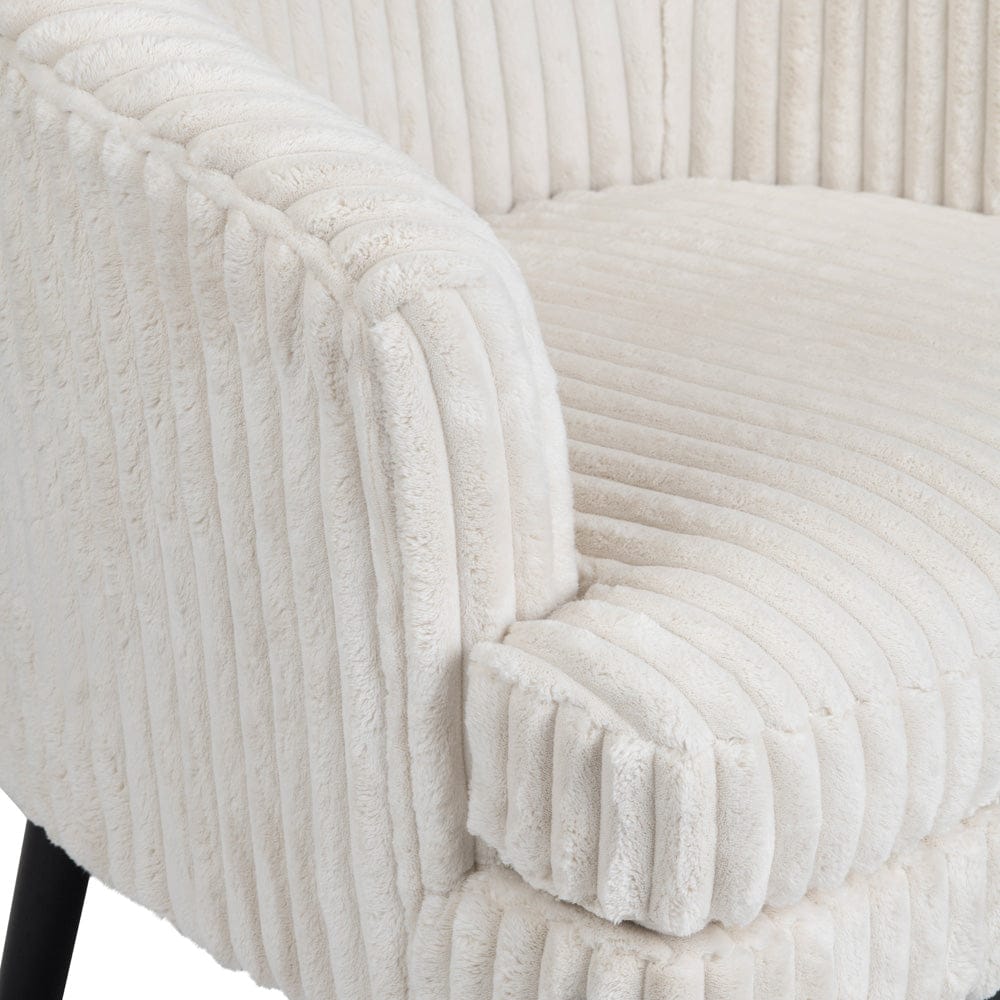 Crestview Collection - White Upholstered Accent Arm Chair with Black Solid Wood Frame - CVFZR6150 view 3