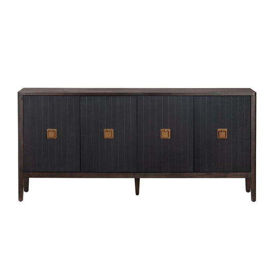 Crestview Collection - Worthington 74 in. Brown Solid Wood 4 Door Media Credenza / Sideboard - CVFDR1047 view 2