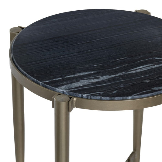 Crestview Collection - Xander Round Gold Marble Accent End Table - CVFNR4529 view 2