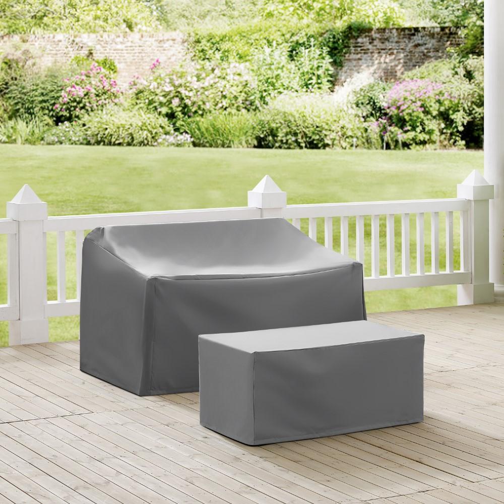 Crosley Furniture - 2 Piece Furniture Cover Set Gray - Loveseat, Coffee Table - MO75001-GY veiw 4