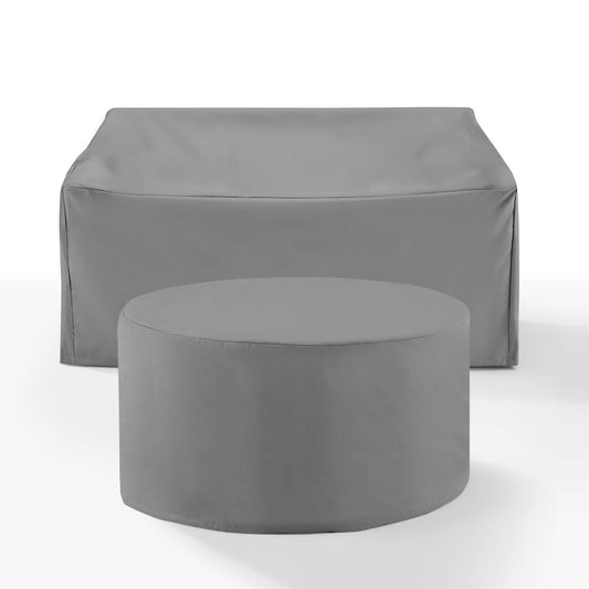 Crosley Furniture - 2Pc Outdoor Furniture Cover Set - Loveseat & Round Table - MO75028-GY view 2