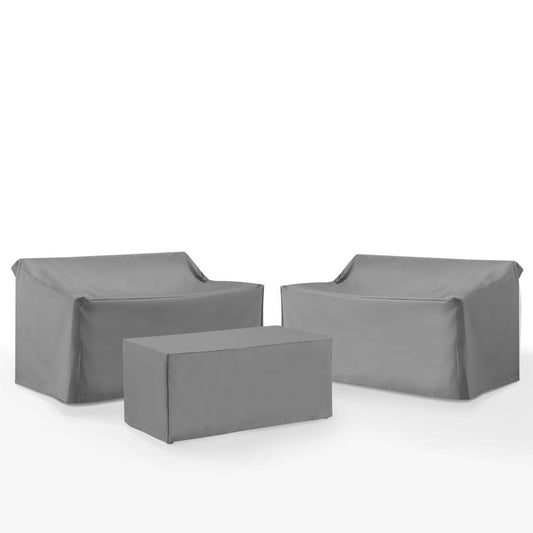Crosley Furniture - 3Pc Outdoor Furniture Cover Set - 2 Loveseats & 1 Coffee Table - MO75034-GY view 2
