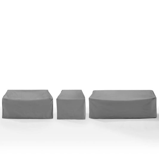 Crosley Furniture - 3Pc Outdoor Sectional Furniture Cover Set - Chair, Loveseat, & Sofa - MO75047-GY view 2