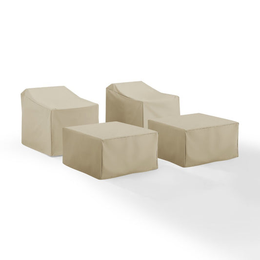 Crosley Furniture - 4 Piece Furniture Cover Set Tan - 2 Arm Chairs, 2 Ottomans - MO75009-TA view 2