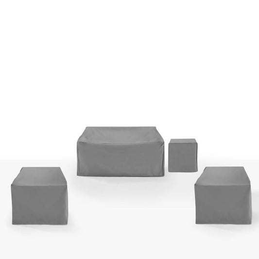Crosley Furniture - 4Pc Outdoor Furniture Cover Set - 2 Chairs, 1 Loveseat, & 1 Side Table - MO75032-GY view 2