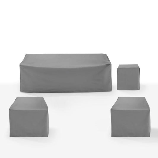 Crosley Furniture - 4Pc Outdoor Furniture Cover Set - 2 Chairs, 1 Sofa, & 1 Side Table - MO75042-GY view 2