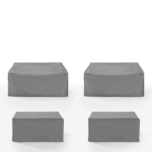 Crosley Furniture - 4Pc Outdoor Sectional Furniture Cover Set - 2 Loveseat & 2 Square Table/Ottoman - MO75053-GY view 2