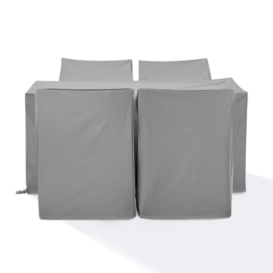 Crosley Furniture - 5Pc Outdoor Dining Furniture Cover Set - 4 Dining Arm Chairs & 1 Dining Table - MO75020-GY view 2