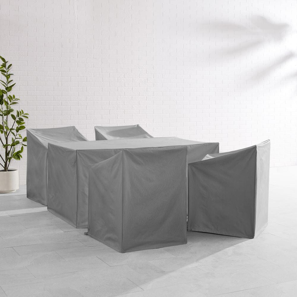 Crosley Furniture - 5Pc Outdoor Dining Furniture Cover Set - 4 Dining Arm Chairs & 1 Dining Table - MO75020-GY view 6