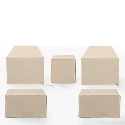 Crosley Furniture - 5Pc Outdoor Furniture Cover Set - 2 Chair, 2 Square Table/Ottoman, & 1 Side Table - MO75051-TA view 2
