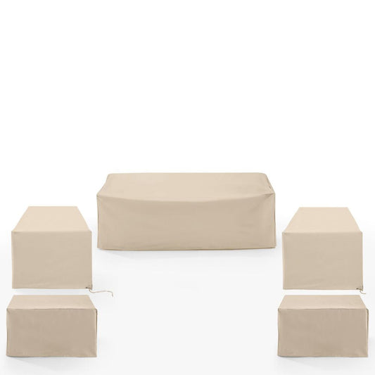 Crosley Furniture - 5Pc Outdoor Furniture Cover Set - 2 Chair, 2 Square Table/Ottoman, & 1 Sofa - MO75052-TA view 2