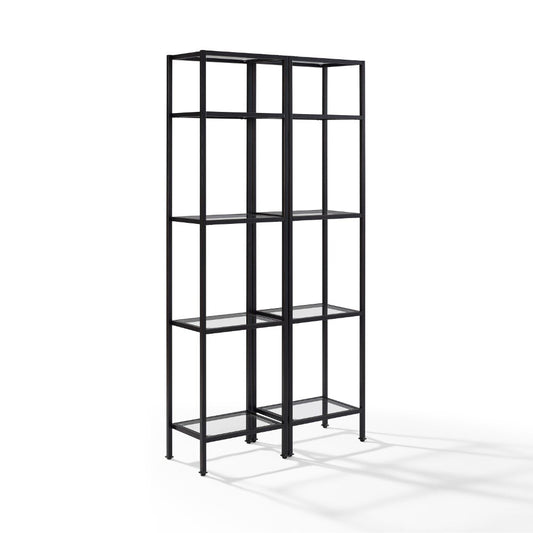 Crosley Furniture - Aimee 2 Piece Etagere Set Soft Gold - 2 Narrow Etageres - KF6005BZ view 2