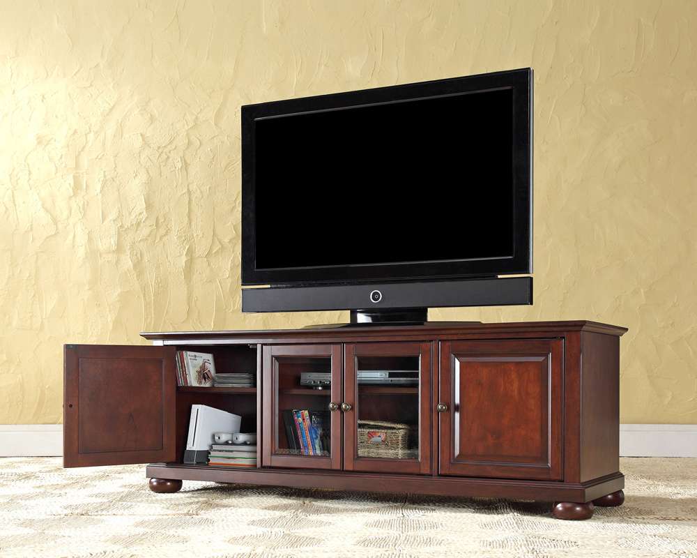 Crosley Furniture - Alexandria 60in Low Profile TV Stand in Vintage Mahogany Finish - KF10005AMA veiw 3