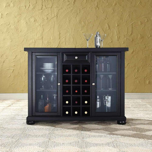 Crosley Furniture - Alexandria Sliding Top Bar Cabinet in Black Finish - KF40002ABK veiw 2