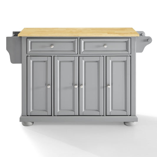 Crosley Furniture - Alexandria Wood Top Kitchen Island/Cart Gray/Natural - KF30201AGY veiw 2