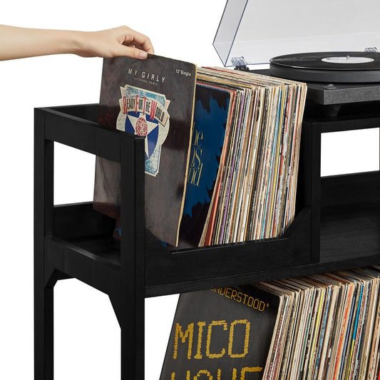 Crosley Furniture - Asheville Large Record Player Stand With Vinyl Storage - CF1148-BK view 1