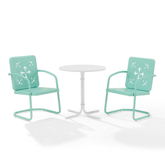 Crosley Furniture - Azalea 3-Piece Retro Outdoor Bistro Set - Bistro Table & 2 Chairs - KO10023AQ view 2