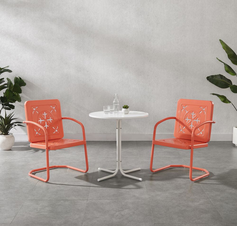 Crosley Furniture - Azalea 3-Piece Retro Outdoor Bistro Set - Bistro Table & 2 Chairs - KO10023CO view 7