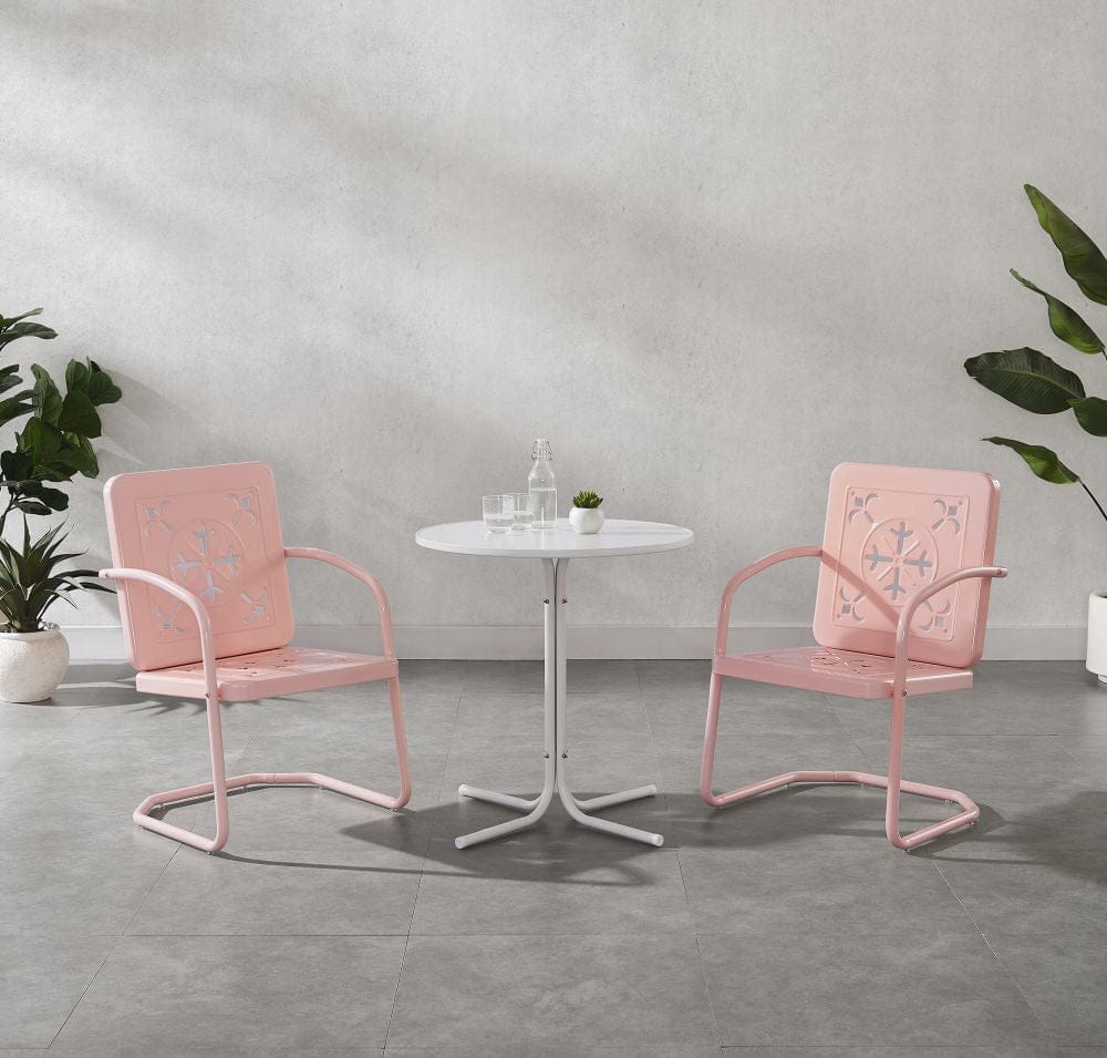 Crosley Furniture - Azalea 3-Piece Retro Outdoor Bistro Set - Bistro Table & 2 Chairs - KO10023PI view 7