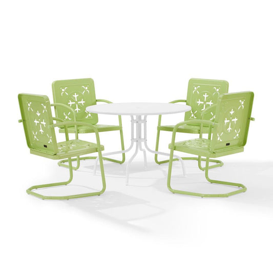 Crosley Furniture - Azalea 5-Piece Round Retro Outdoor Dining Set - Table & 4 Chairs - KO10024KL view 2