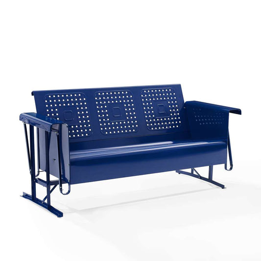 Crosley Furniture - Bates Outdoor Metal Sofa Glider Navy - CO1023-NV veiw 2