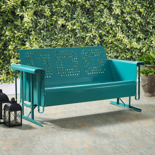 Crosley Furniture - Bates Sofa Glider in Turquoise - CO1023-TU veiw 2