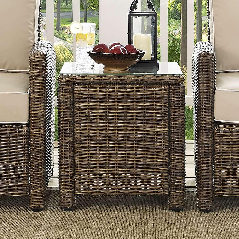 Crosley Furniture - Bradenton Outdoor Wicker Rectangular Side Table - CO7219-WB veiw 2