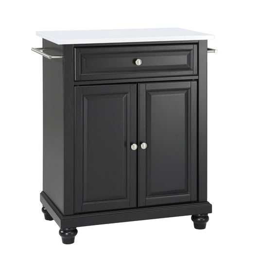 Crosley Furniture - Cambridge Granite Top Portable Kitchen Island/Cart Black/White - KF30020DBK veiw 2