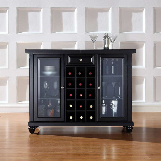 Crosley Furniture - Cambridge Sliding Top Bar Cabinet in Black Finish - KF40002DBK veiw 2