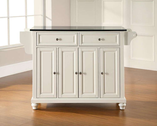 Crosley Furniture - Cambridge Solid Black Granite Top Kitchen Island in White Finish - KF30004DWH veiw 2
