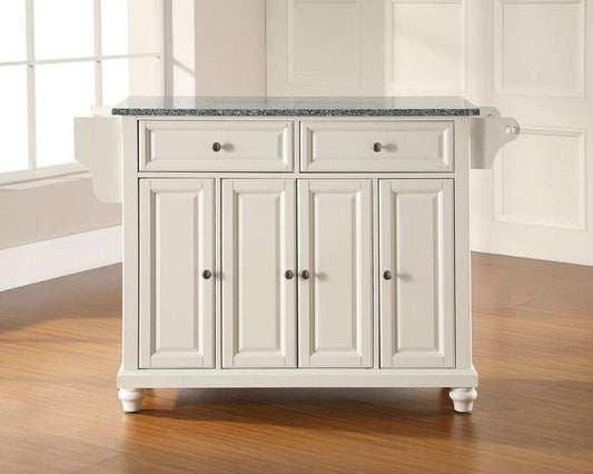 Crosley Furniture - Cambridge Solid Granite Top Kitchen Island in White Finish - KF30003DWH veiw 2