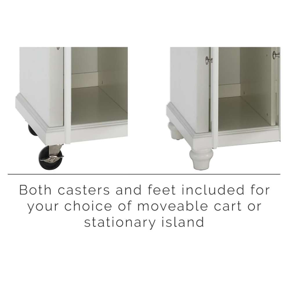 Crosley Furniture - Cambridge Stainless Steel Top Kitchen Island in White Finish - KF30002DWH veiw 3